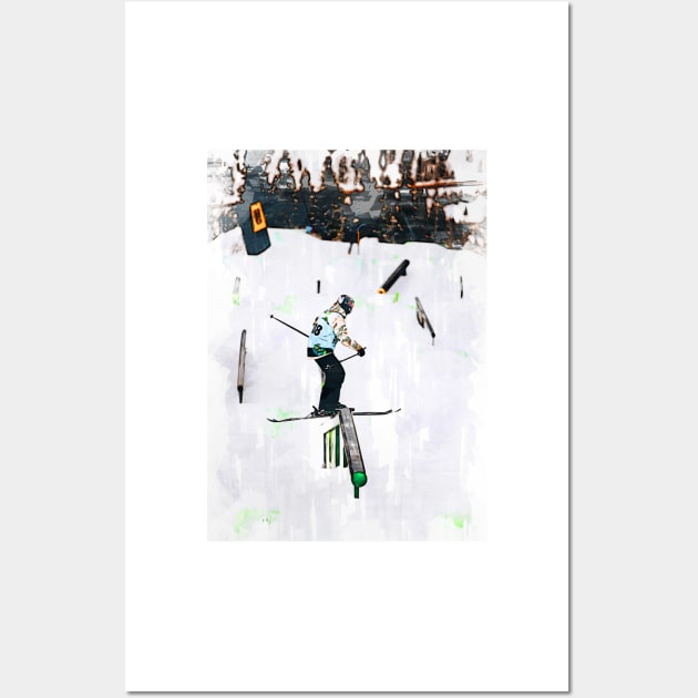 Skiing Freestyle Abstract. For ski lovers. Wall Art by ColortrixArt